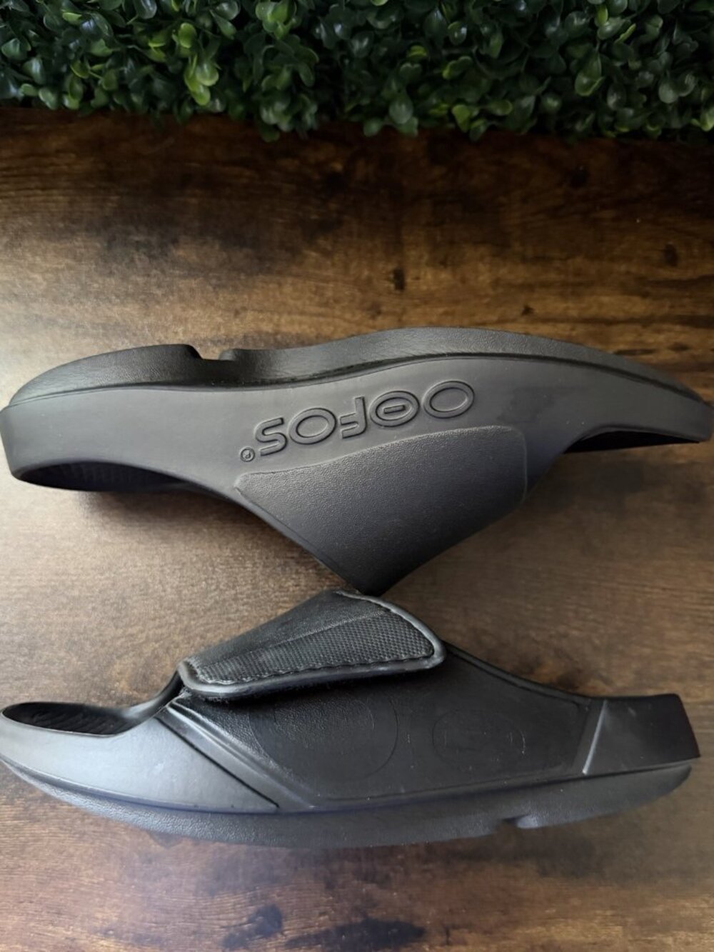 OOFOS OOahh Sport Flex Black Slide Sandals W7 M5 Adjustable Shoes - Picture 5 of 8